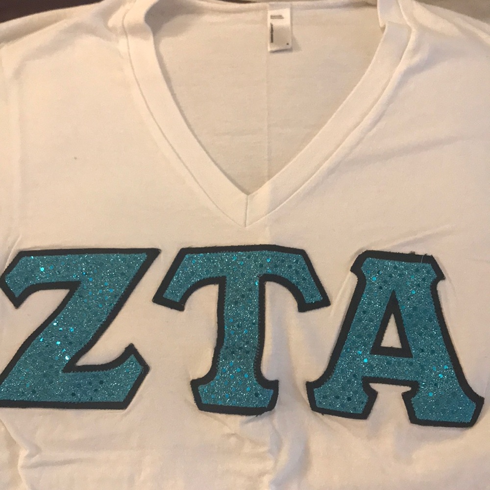 American Apparel ZTA letter shirt